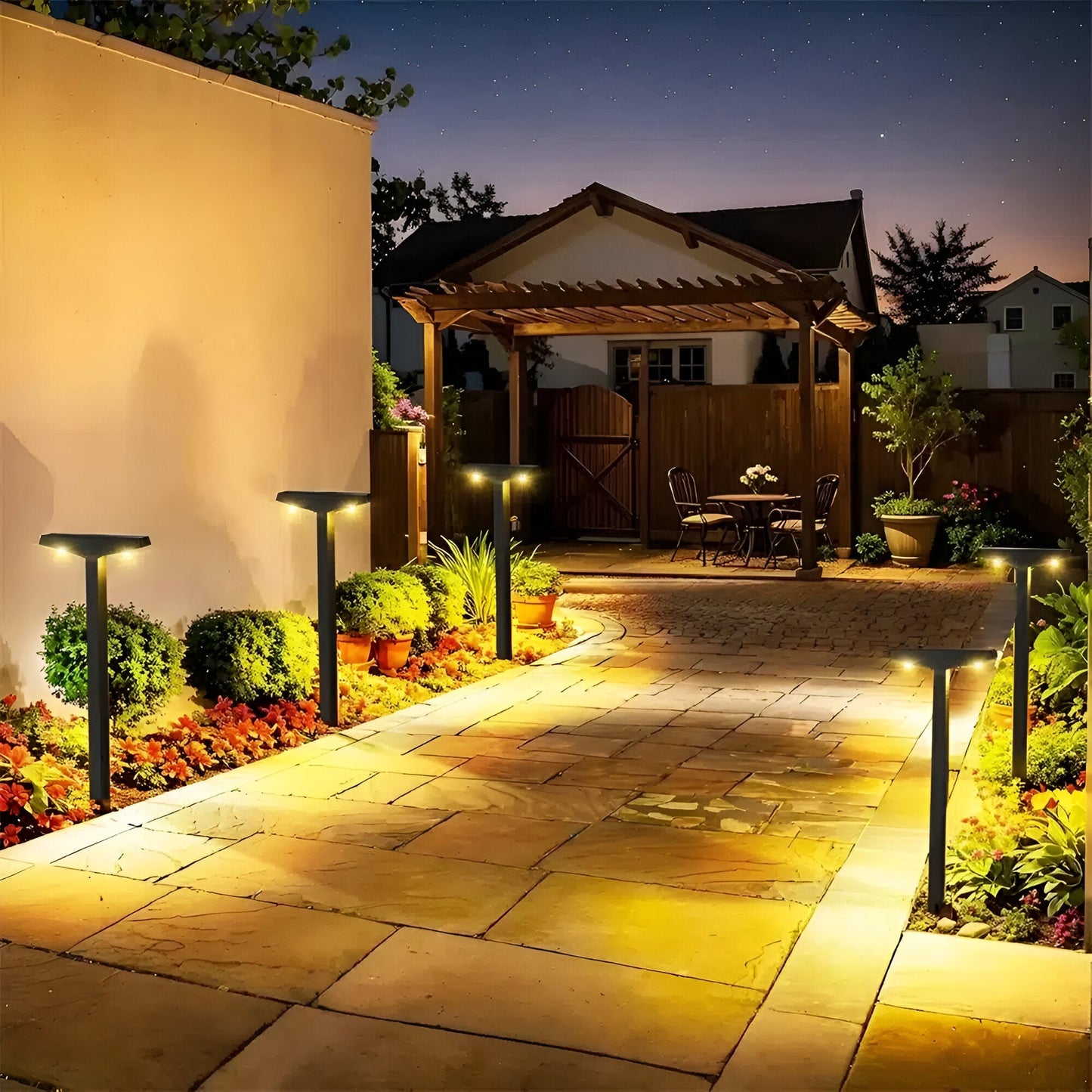 Solavia – LED solar tuinverlichting set (4x) voor moderne buitenruimtes