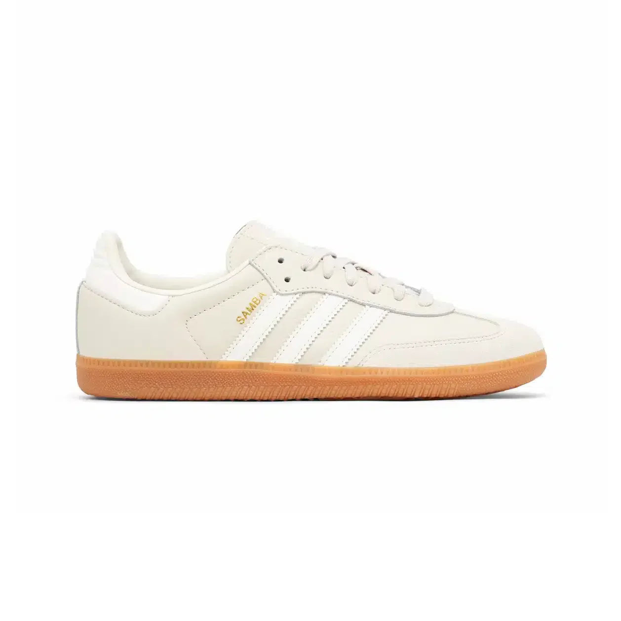 Adidas Samba Alluminio Low Beige met bruine rubberen zool