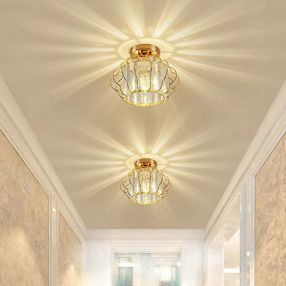 Aurora – Gouden kristallen design plafondlamp