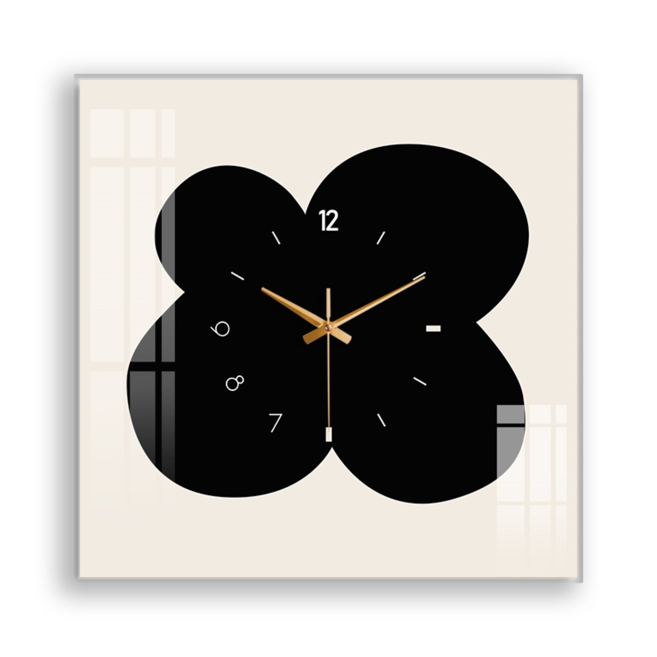 Florina – Orologio da parete quadrato silenzioso con motivo floreale