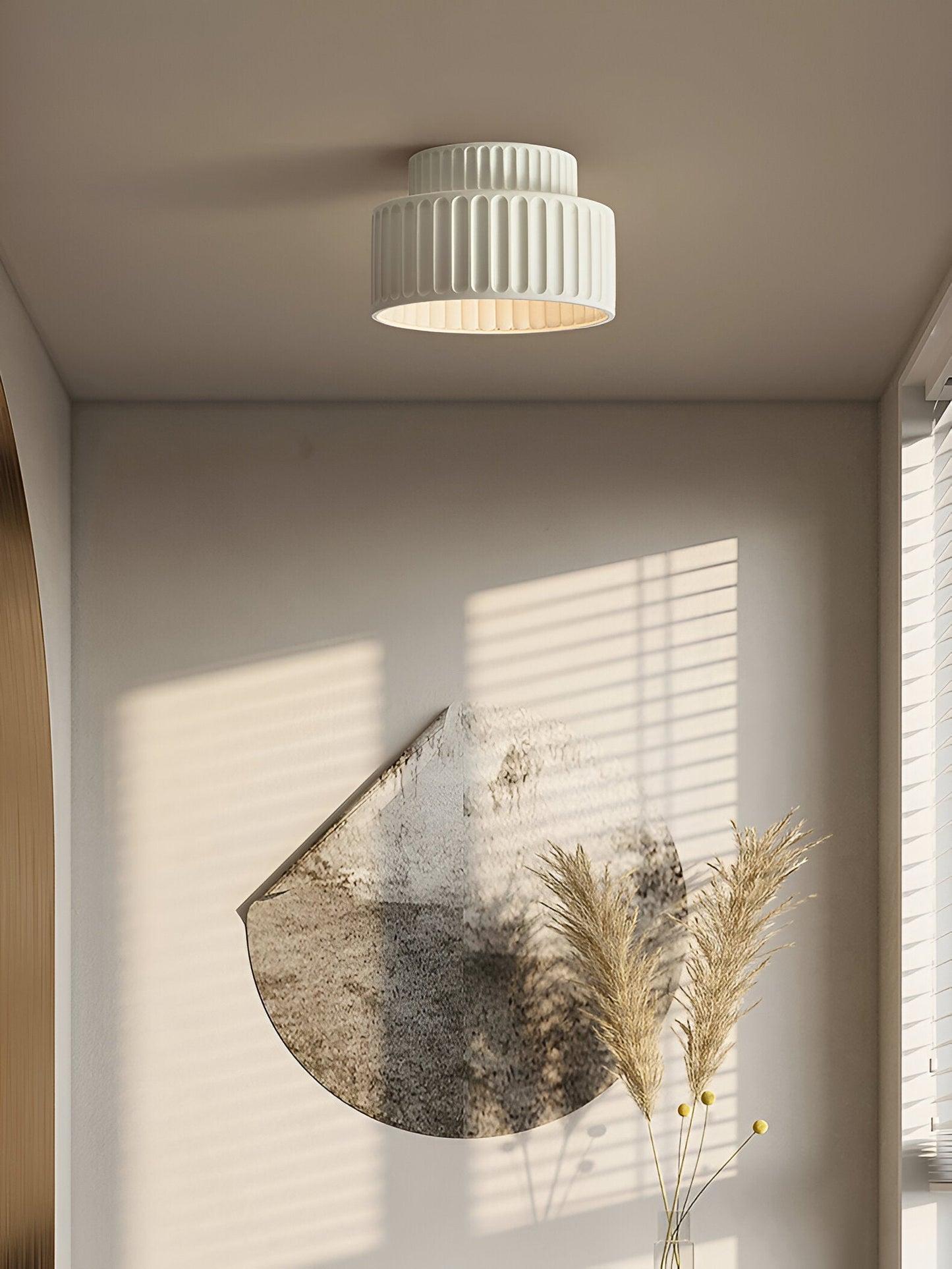 Lumora – Gele retro plafondlamp met moderne touch