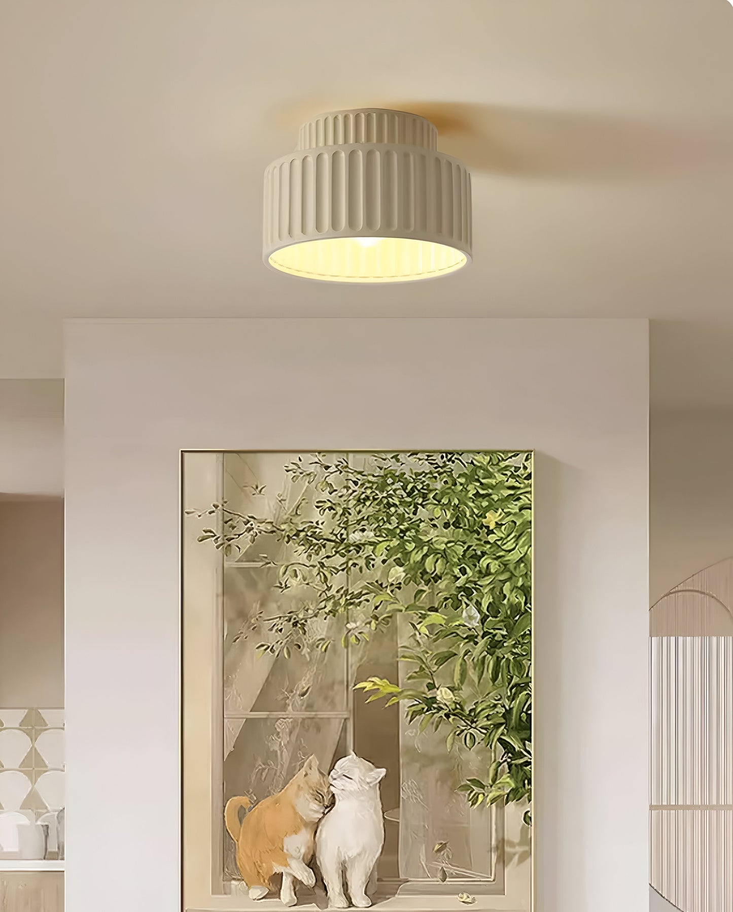 Lumora – Gele retro plafondlamp met moderne touch