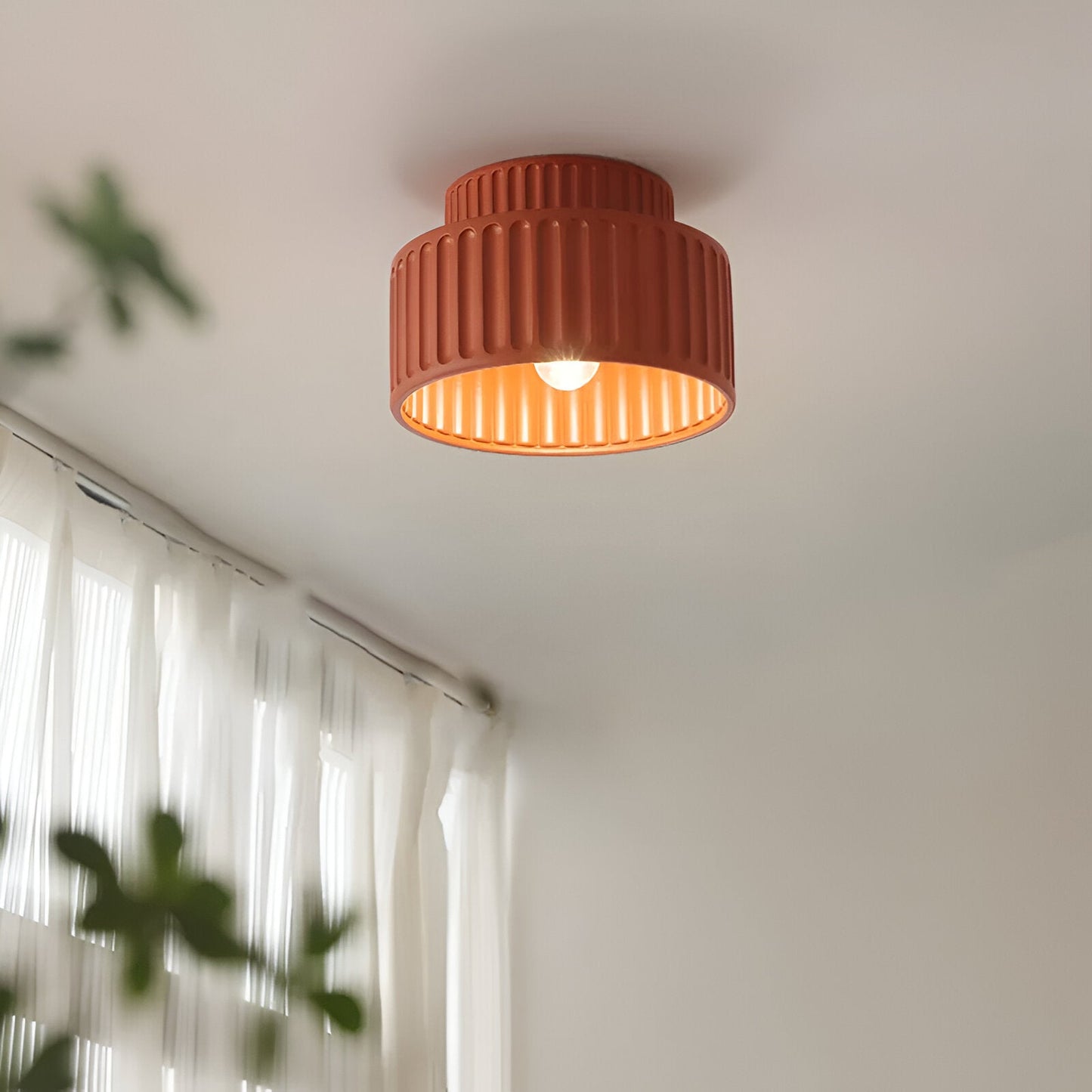 Lumora – Gele retro plafondlamp met moderne touch