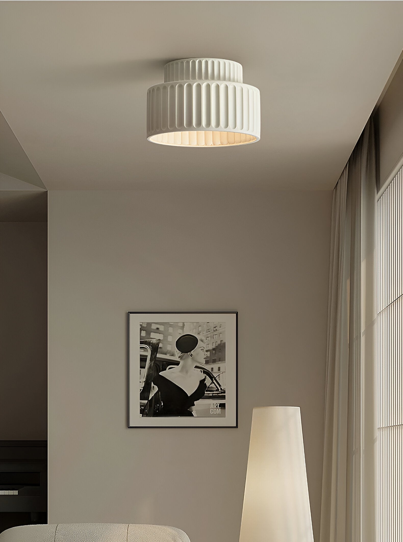 Lumora – Lampada da soffitto retrò gialla con tocco moderno