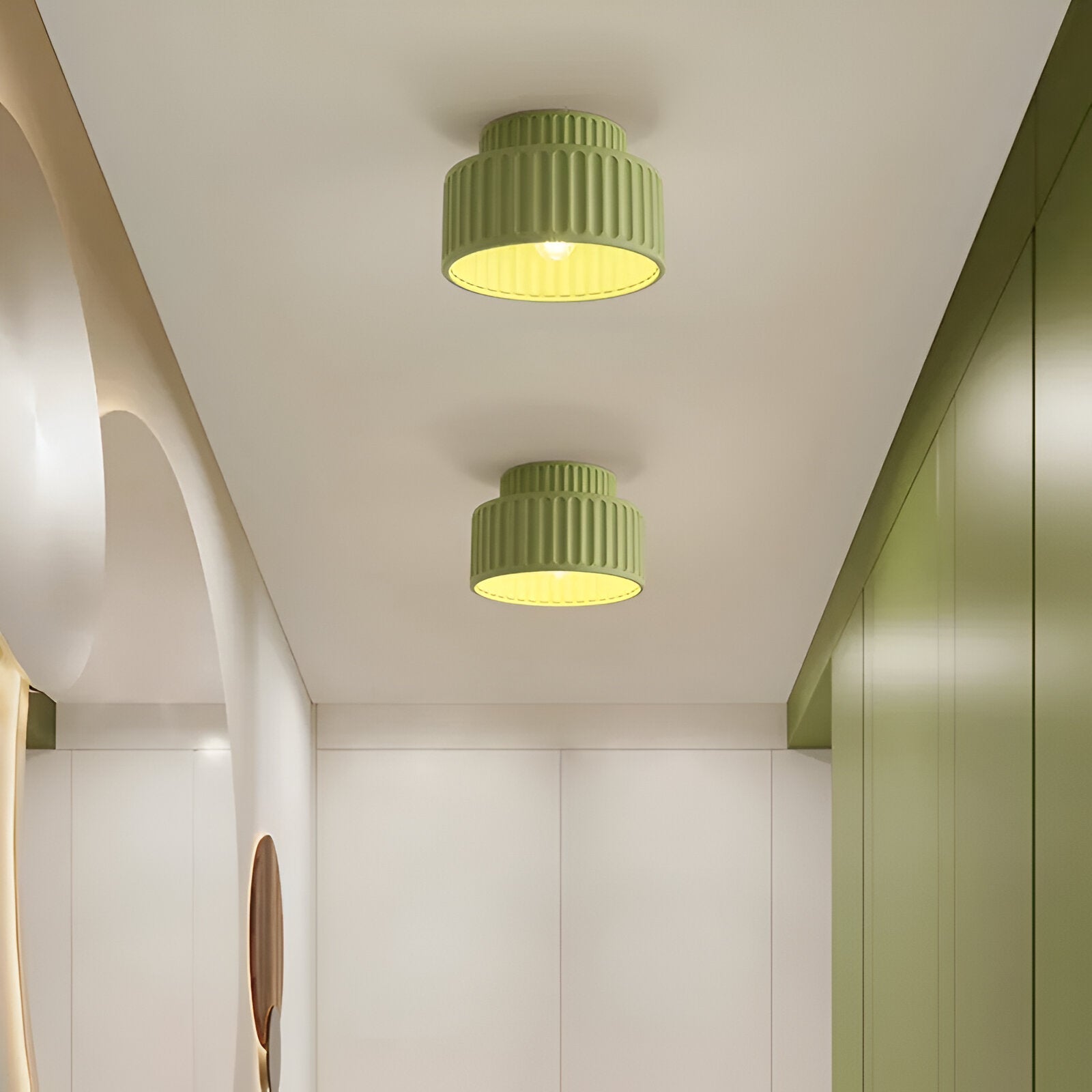 Lumora – Lampada da soffitto retrò gialla con tocco moderno
