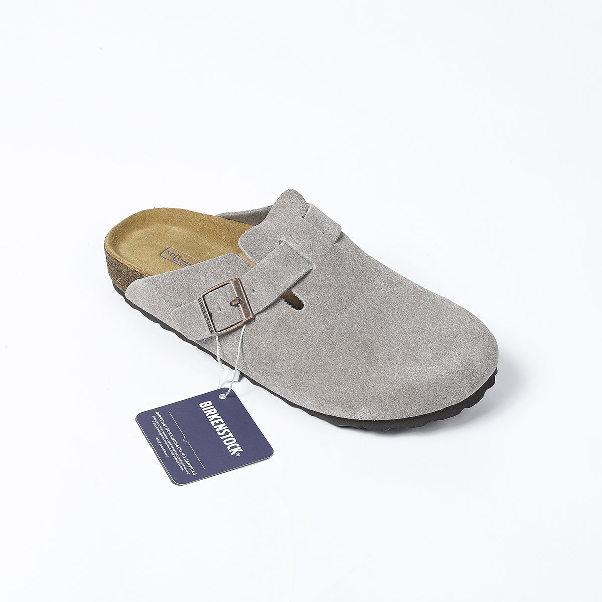 Zoccoli Birkenstock Boston Classic Suede grigi