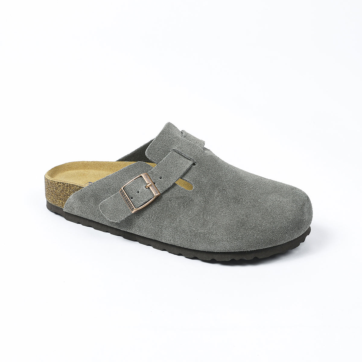 Zoccoli Birkenstock Boston Classic Suede grigi