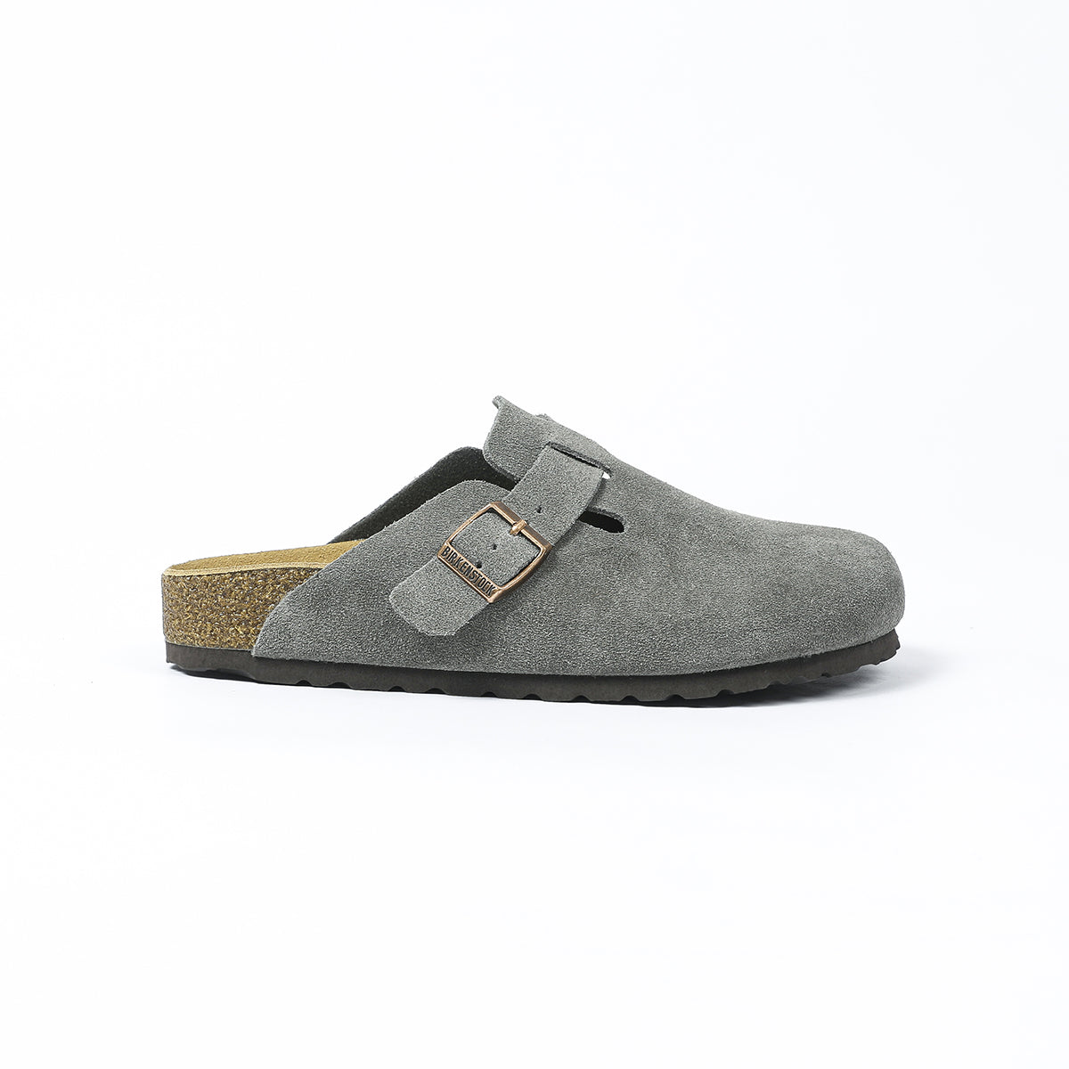 Zoccoli Birkenstock Boston Classic Suede grigi