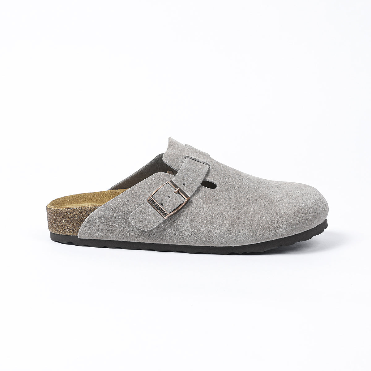 Zoccoli Birkenstock Boston Classic Suede grigi