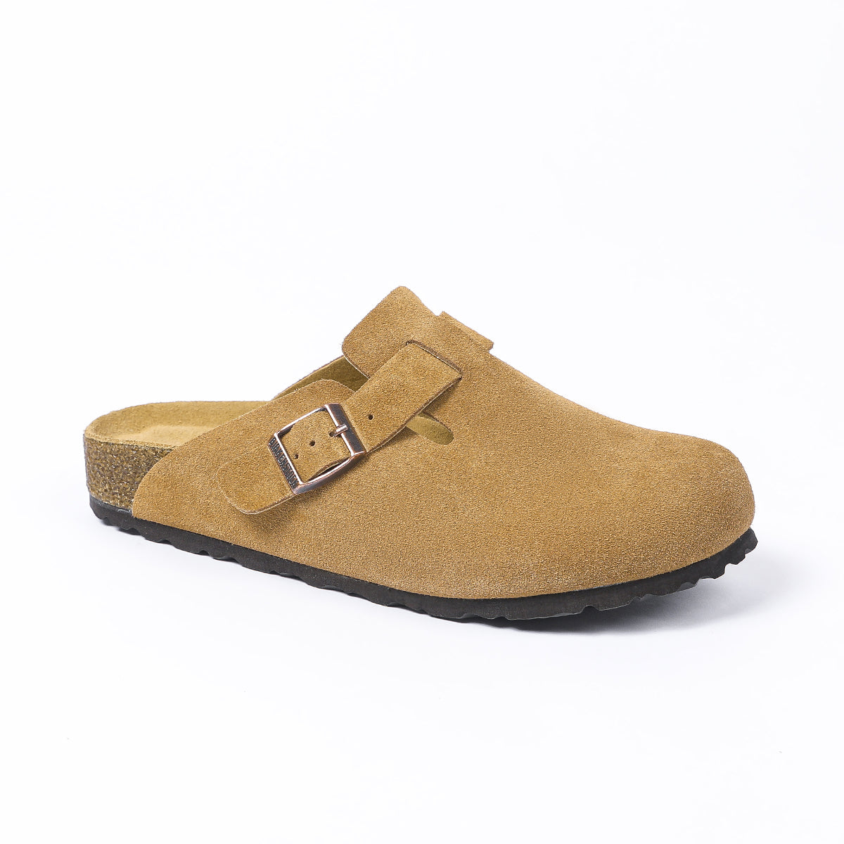 Zoccoli in pelle scamosciata Birkenstock Boston Classic Latte Cream