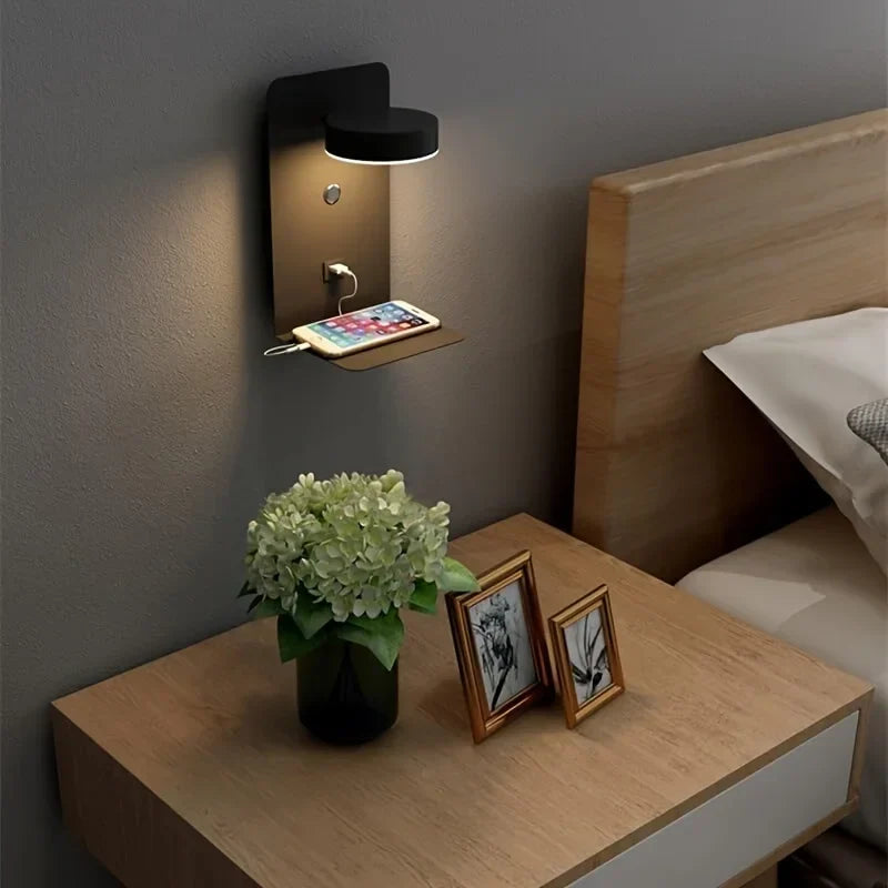 Lunaris – Stijlvolle wandlamp met USB-aansluiting