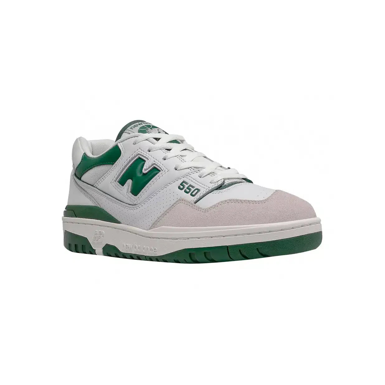 New Balance 550 Retro Sneakers til herrer – Hvide og grønne i læder