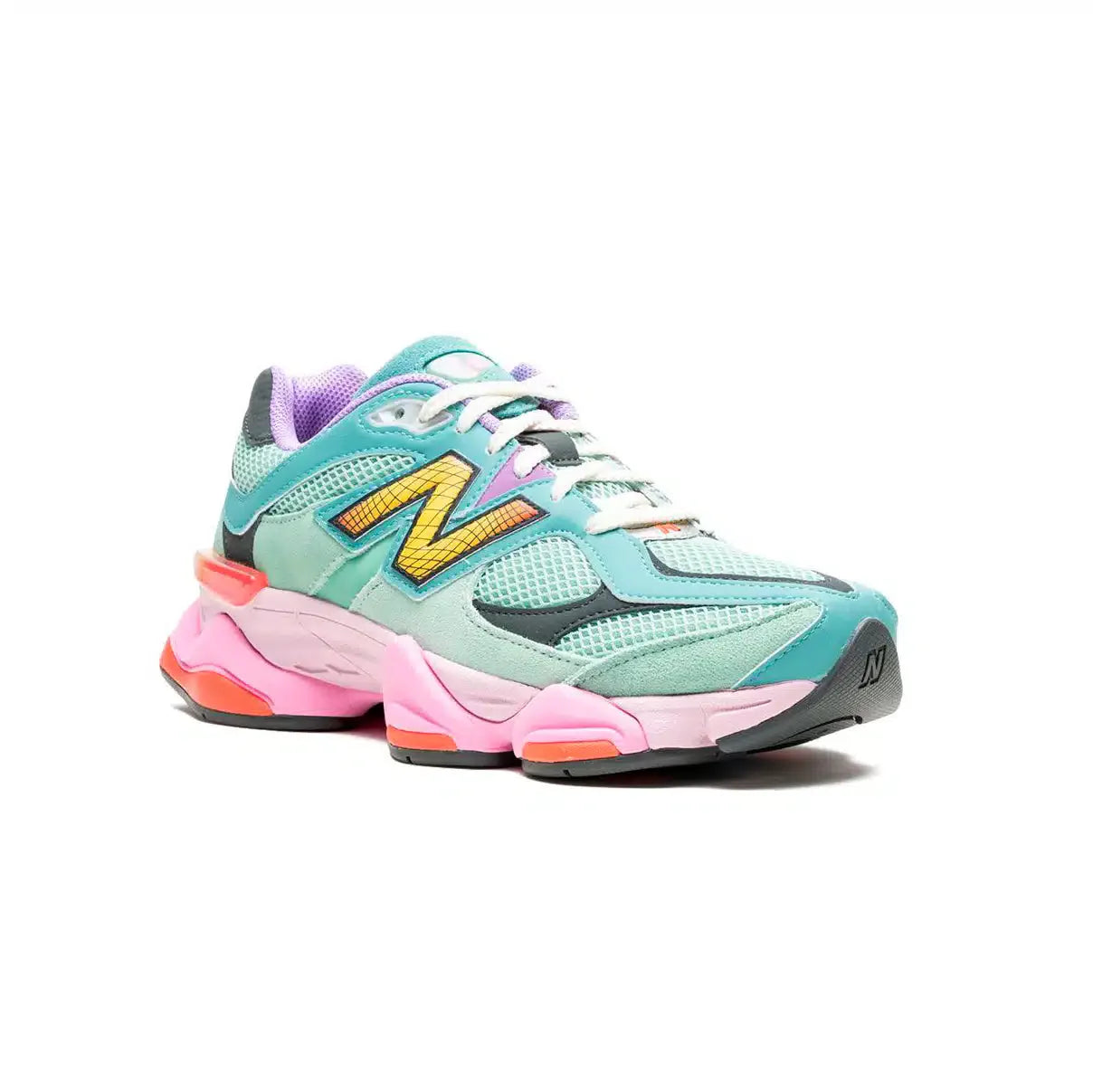 New Balance 9060 damessneakers – mintgroen en neonroze, mesh en leer