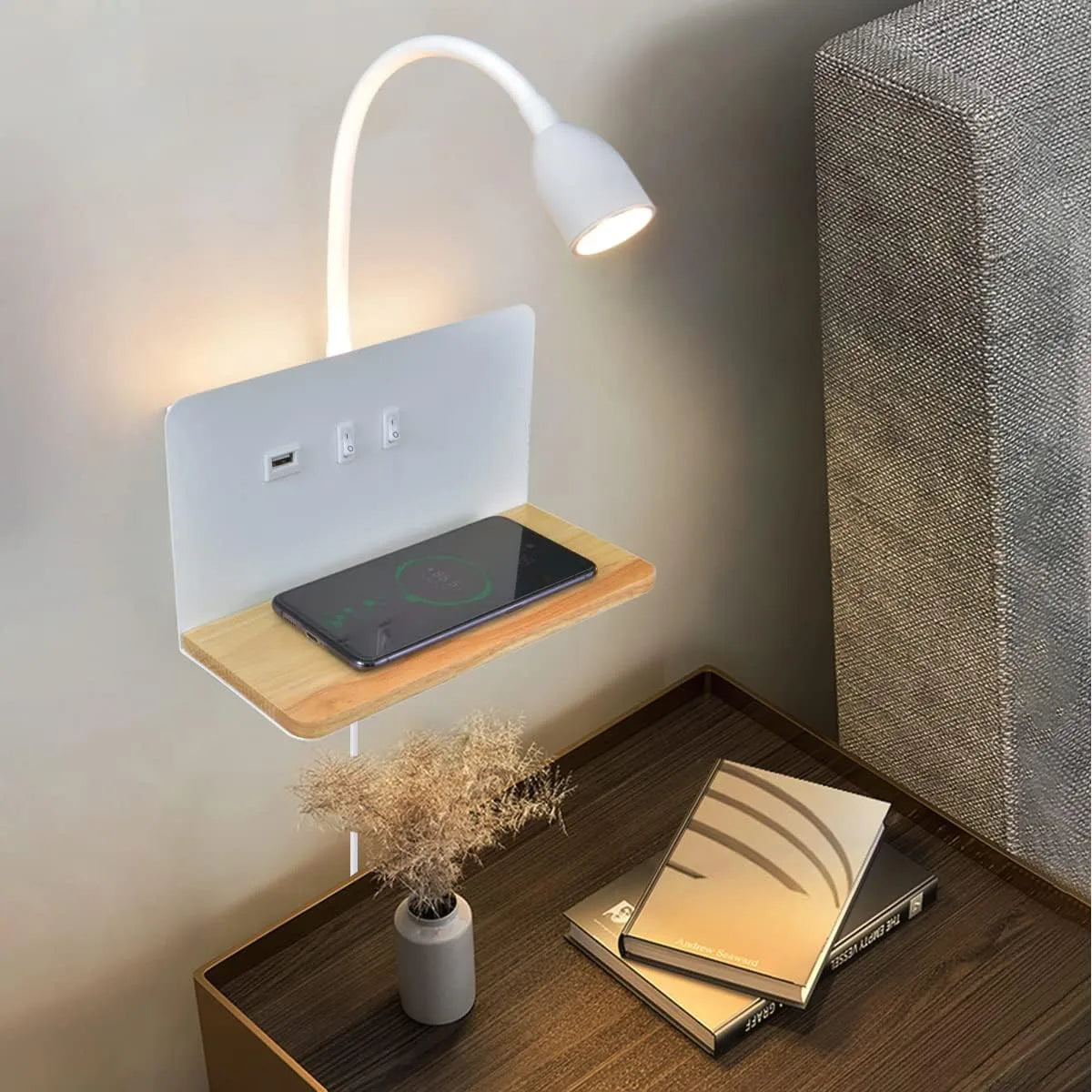Nova – Modieuze LED Wandlamp met USB Oplaadpunt voor Binnen & Buiten