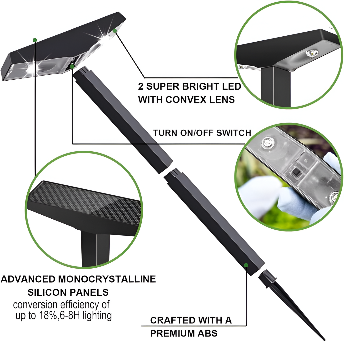 Solavia – LED solar tuinverlichting set (4x) voor moderne buitenruimtes