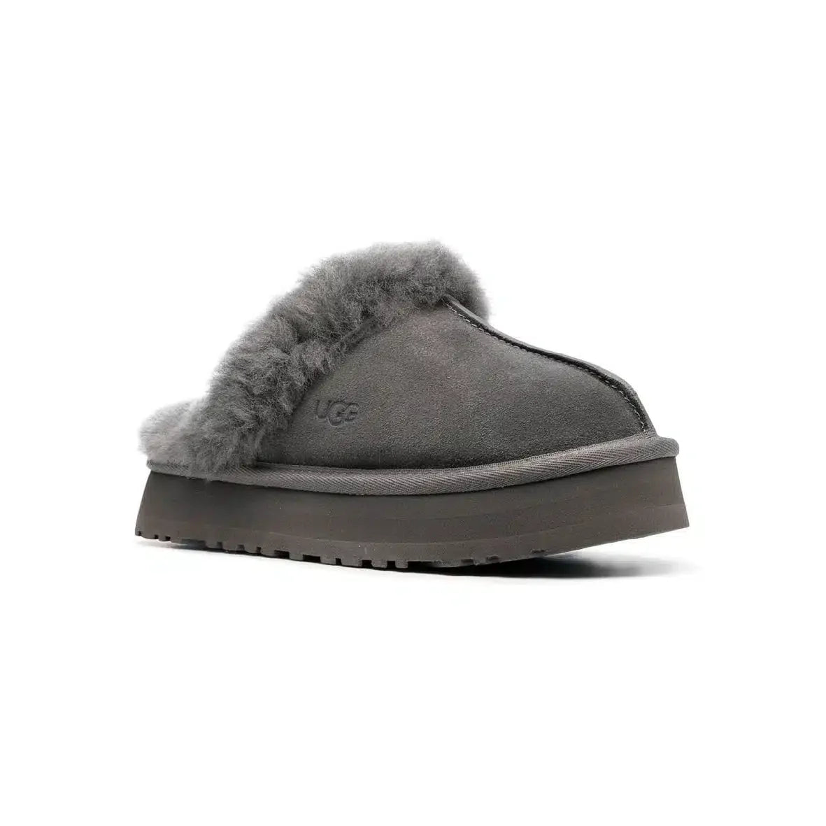 UGG Disquette Platform pantoffels in antracietgrijs – Zacht en comfortabel met verhoogde zool