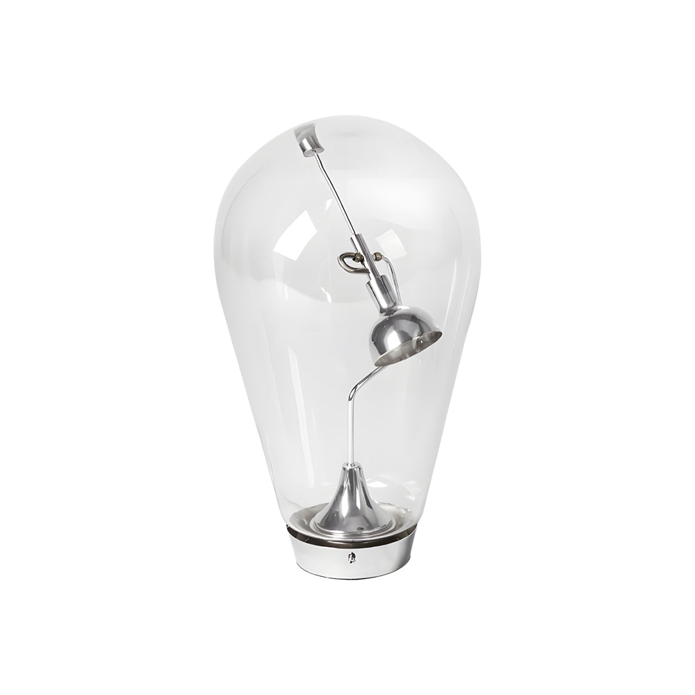 Industriële glazen LED tafellamp met dimbare functie, perfect als sfeerverlichting of bureaulamp.