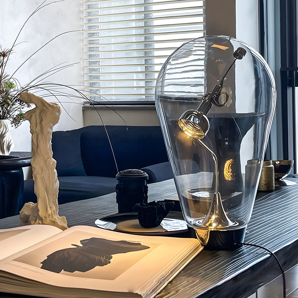 Vellux – Industriële LED Tafellamp van Glas met Dimbare Functie
