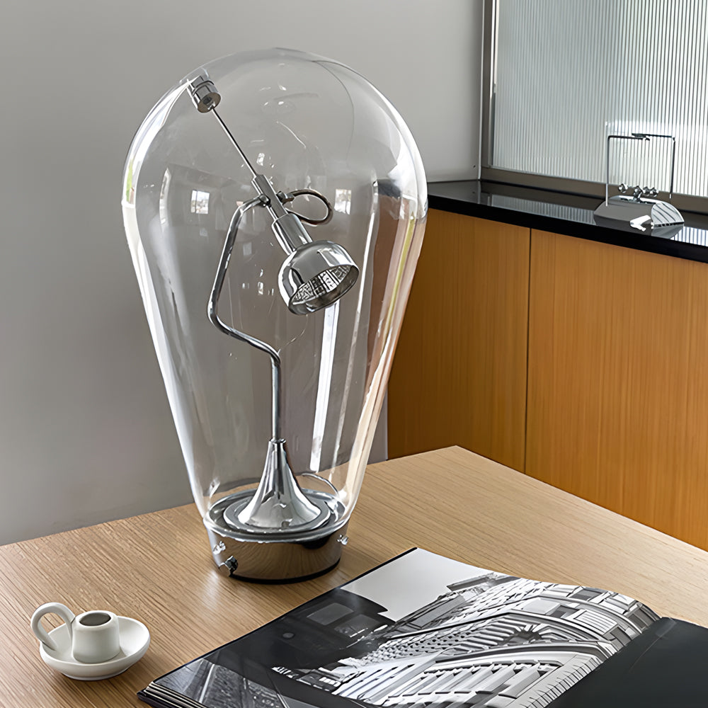 Vellux – Industriële LED Tafellamp van Glas met Dimbare Functie