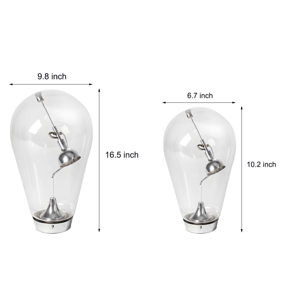 Vellux – Industriële LED Tafellamp van Glas met Dimbare Functie