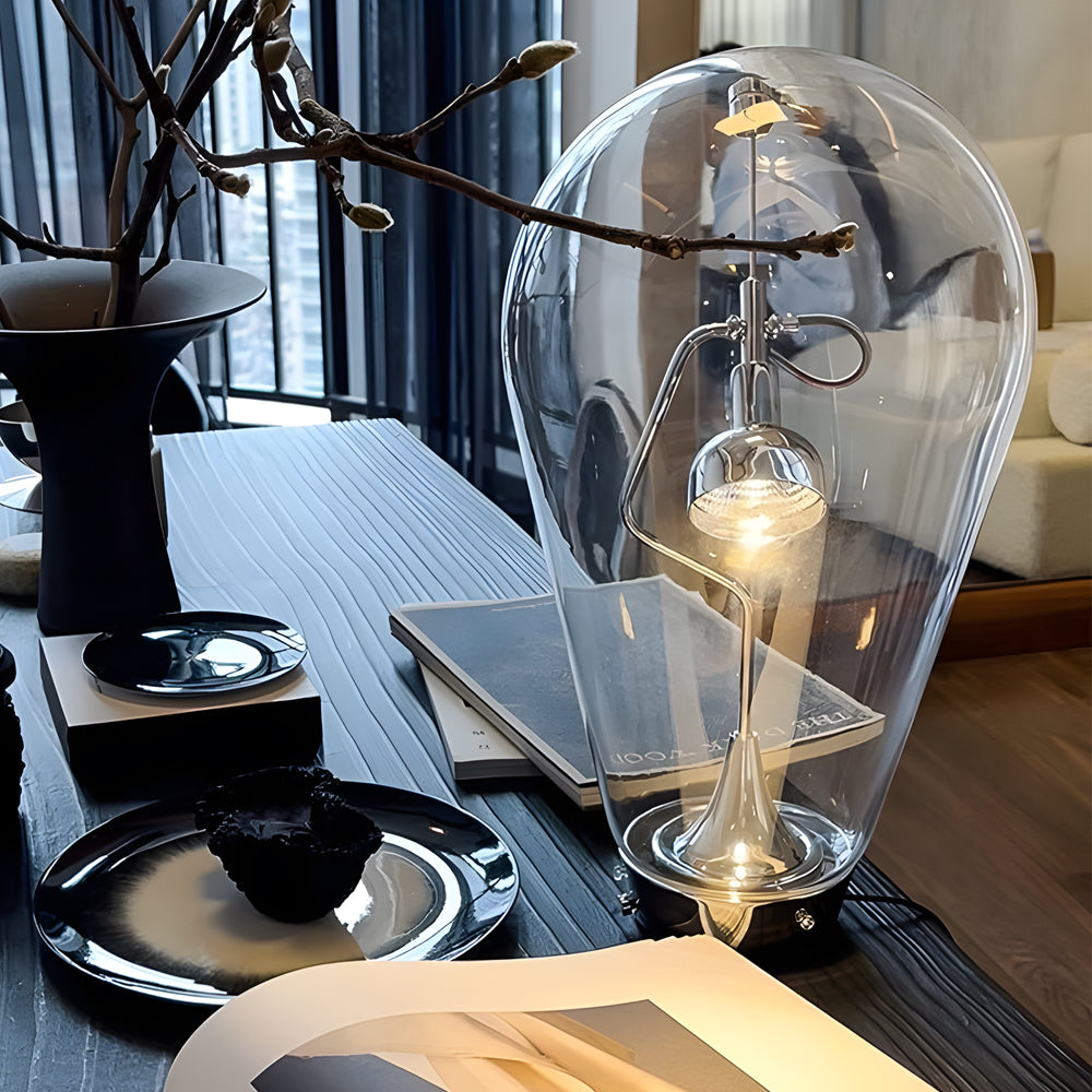 Vellux – Industriële LED Tafellamp van Glas met Dimbare Functie