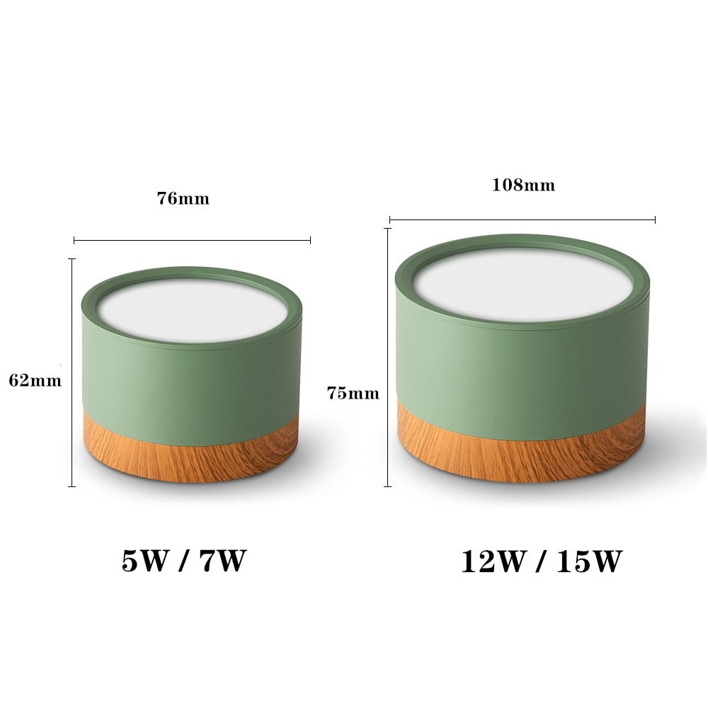 Allan - Faretto LED moderno in legno e metallo colorato