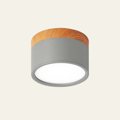 Allan - Moderne LED Spot van Hout en Gekleurd Metaal