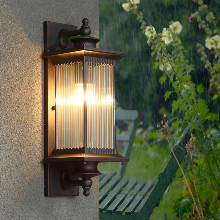 Lumolantern – Lampada da parete vintage nera per esterni
