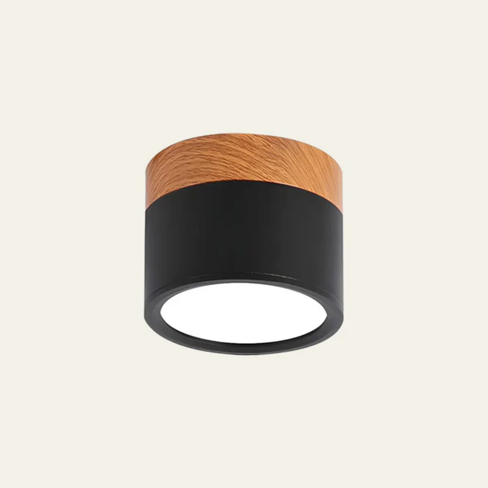Allan - Moderne LED Spot van Hout en Gekleurd Metaal