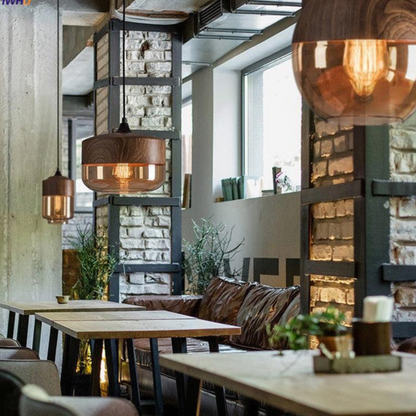 Nordluna – Scandinavische Houten Hanglamp met Getint Glas