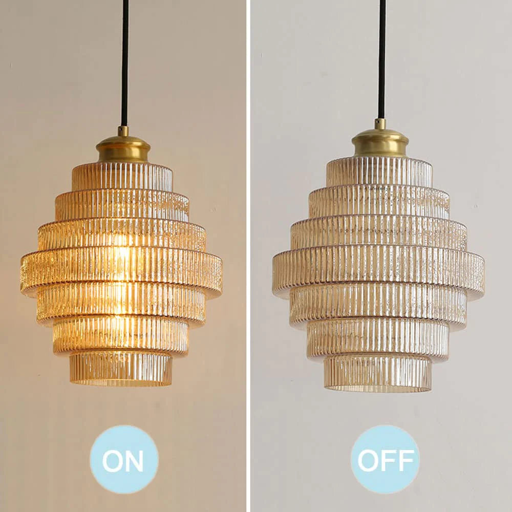 Aurelia – Luxe messing design plafondlamp met glazen kap