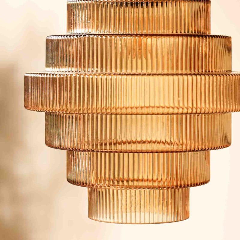 Aurelia – Luxe messing design plafondlamp met glazen kap