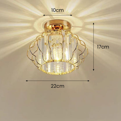 Aurora – Gouden kristallen design plafondlamp