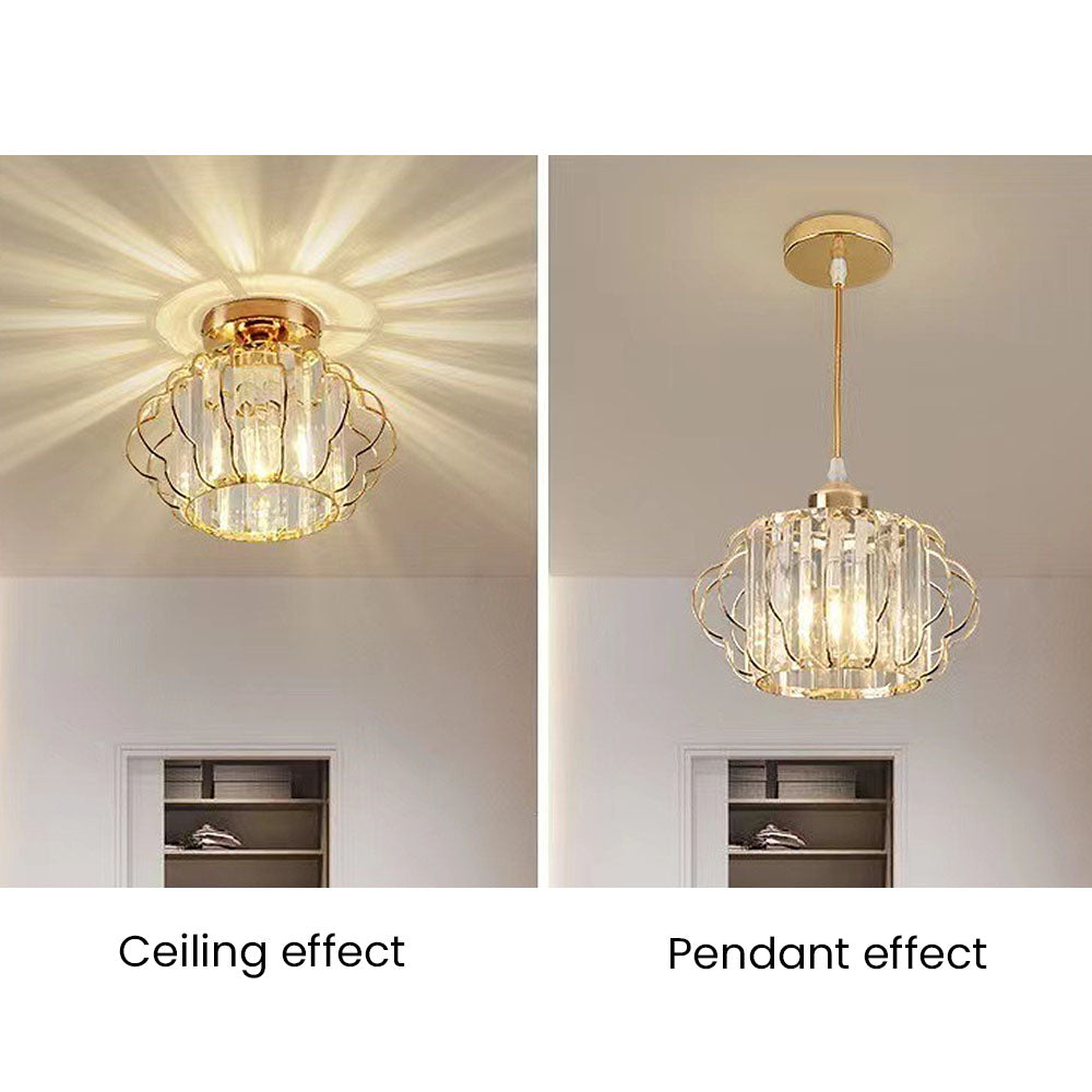 Aurora – Gouden kristallen design plafondlamp