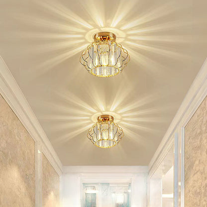 Aurora – Gouden kristallen design plafondlamp