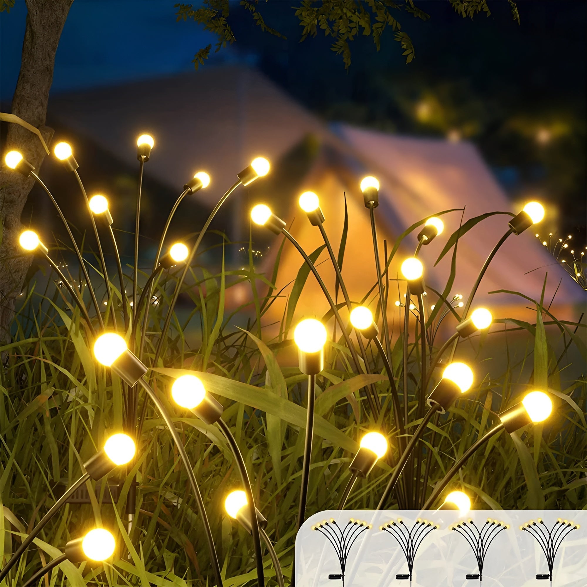 Aurora – Illuminazione solare a LED da giardino con un magico effetto lucciola 