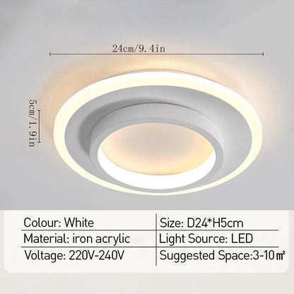 Glowhalo – Ronde Plafondlamp met LED en Acryl voor Hal of Gang