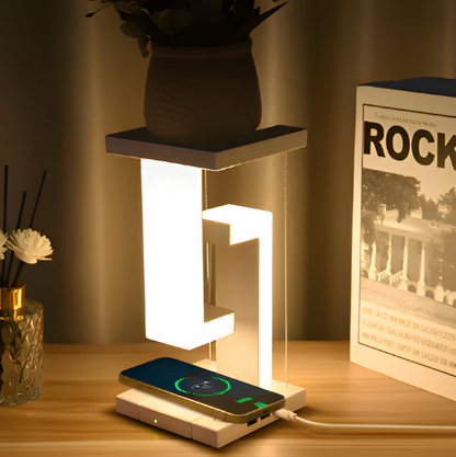 Lumoria – Zwevende LED Tafellamp met Draadloos Oplaadstation