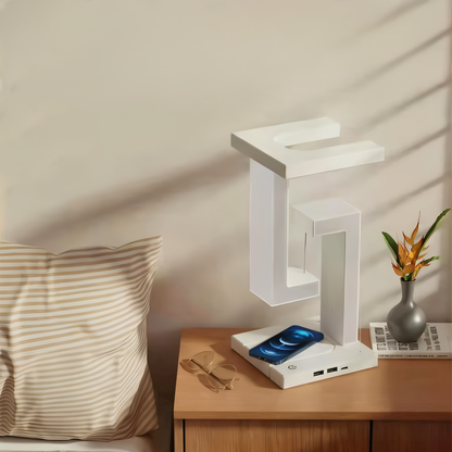 Lumoria – Zwevende LED Tafellamp met Draadloos Oplaadstation