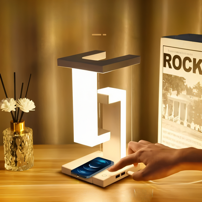 Lumoria – Zwevende LED Tafellamp met Draadloos Oplaadstation