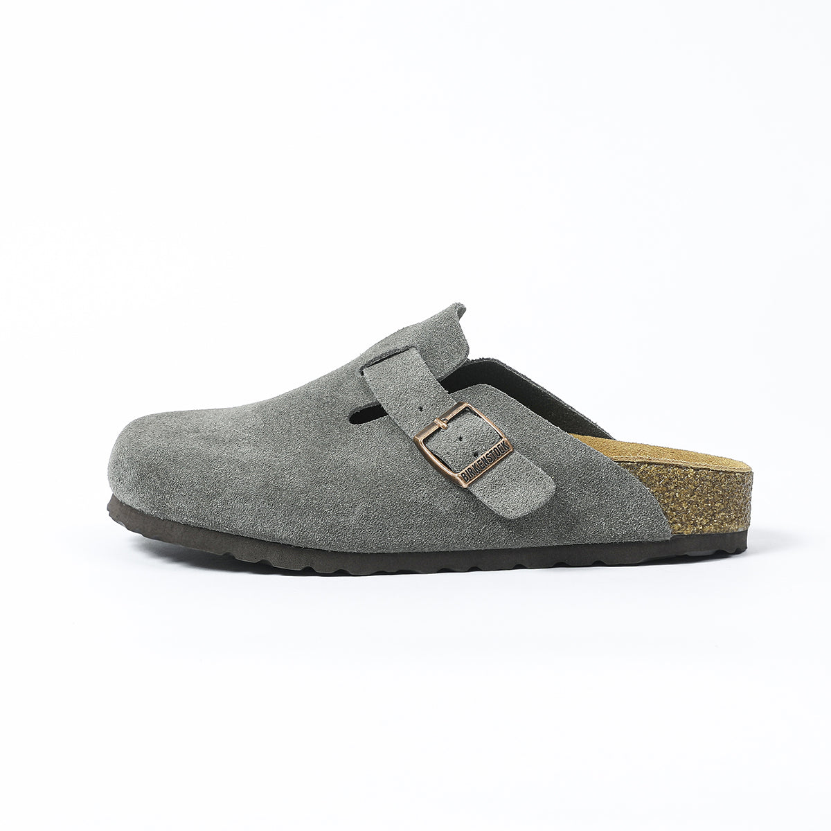 Zoccoli Birkenstock Boston Classic Suede grigi