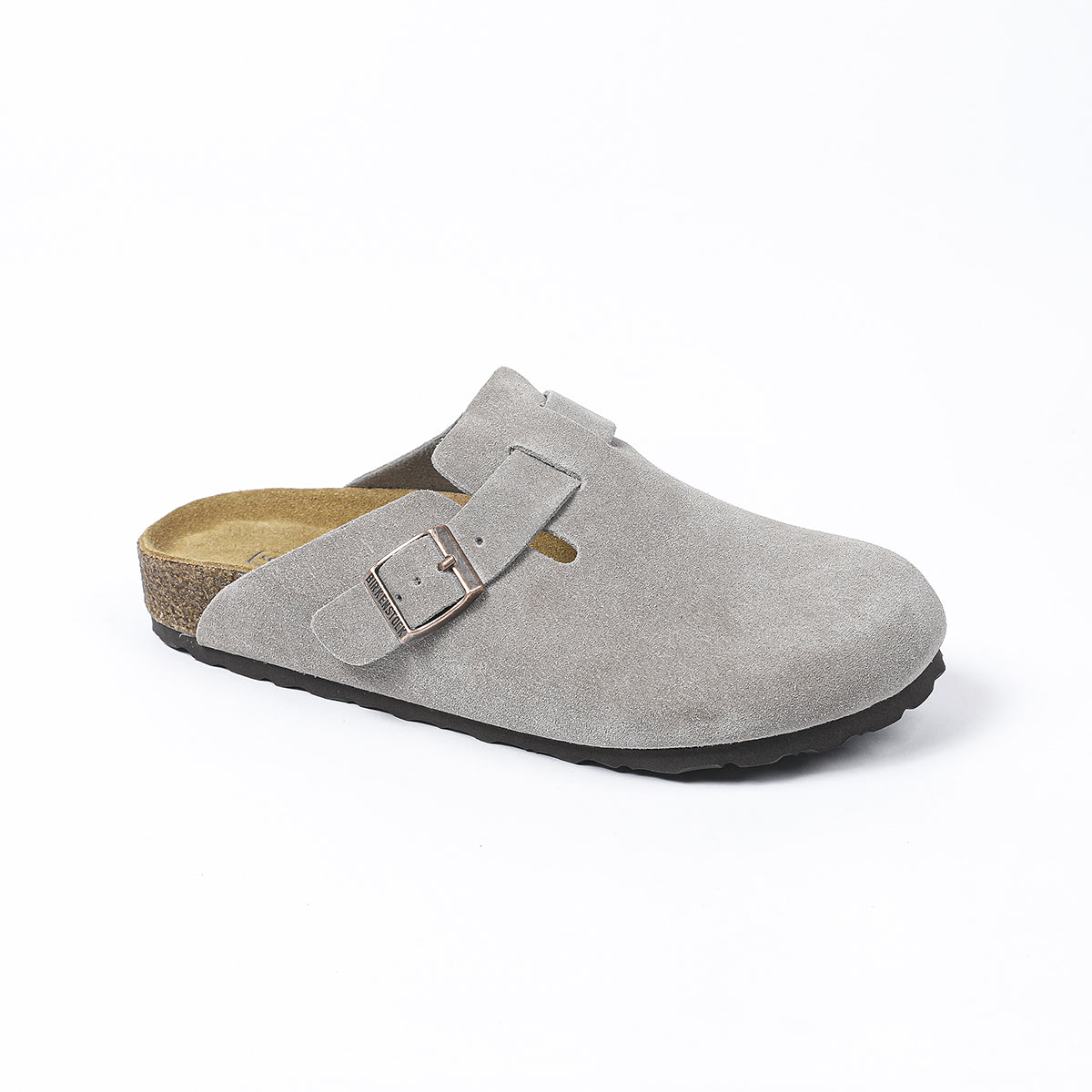 Zoccoli Birkenstock Boston Classic Suede grigi