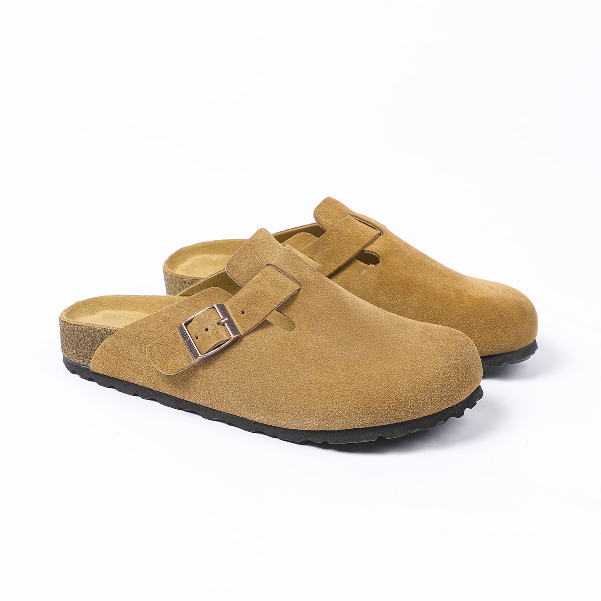Zoccoli in pelle scamosciata Birkenstock Boston Classic Latte Cream