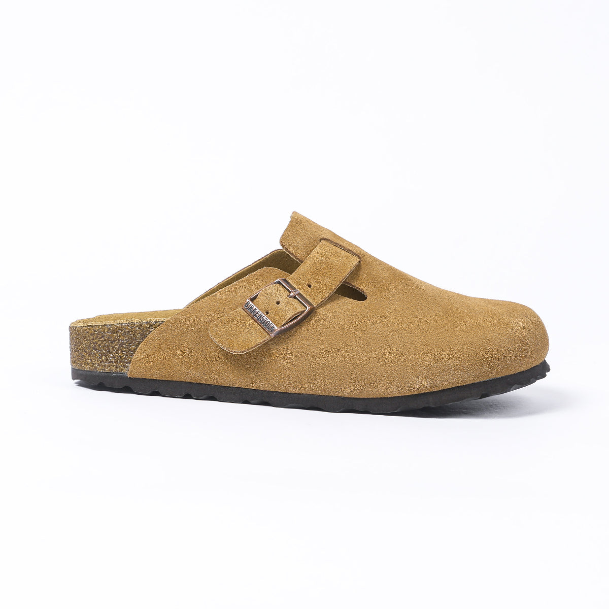 Zoccoli in pelle scamosciata Birkenstock Boston Classic Latte Cream