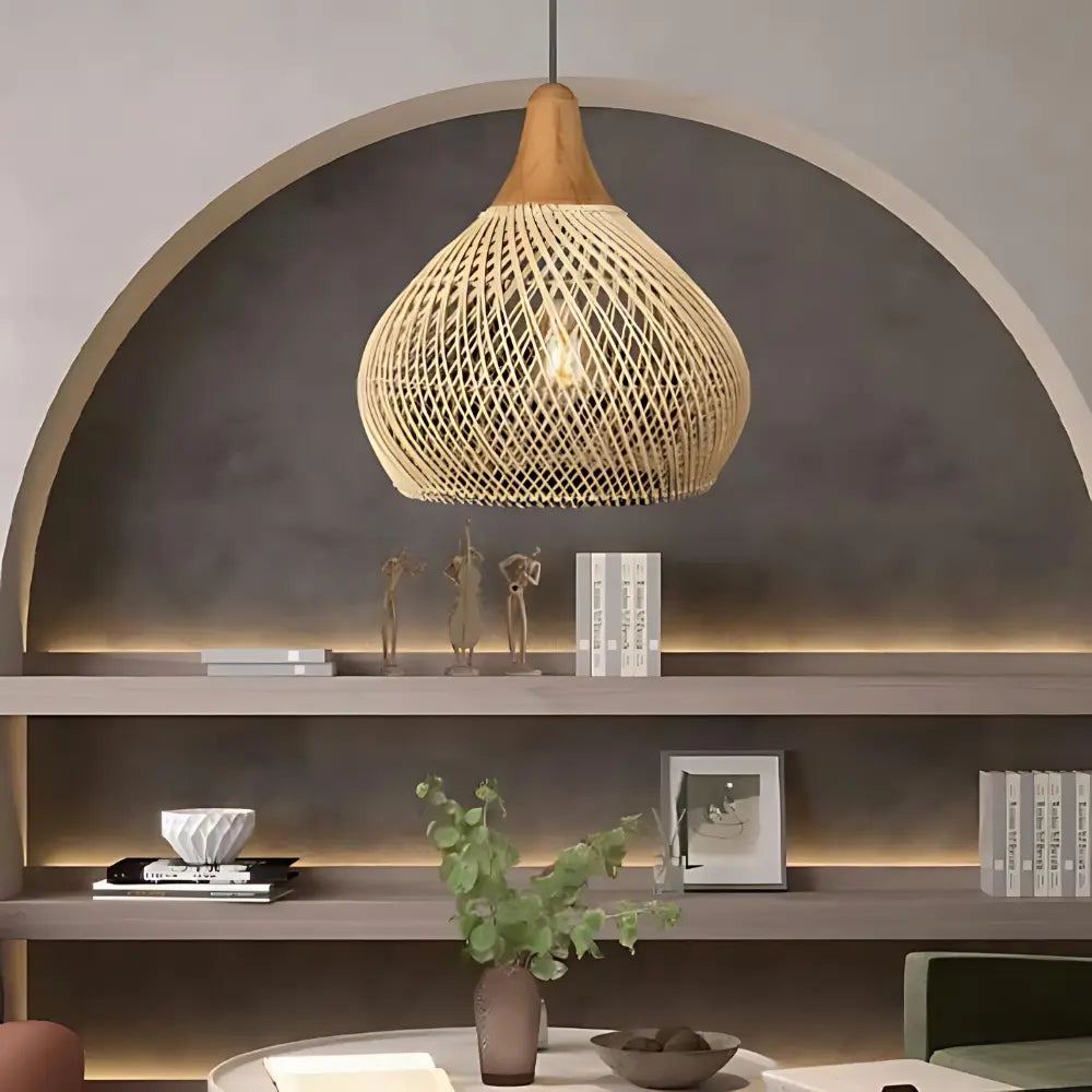 Luma – Handgemaakte rieten design plafondlamp voor een natuurlijke sfeer