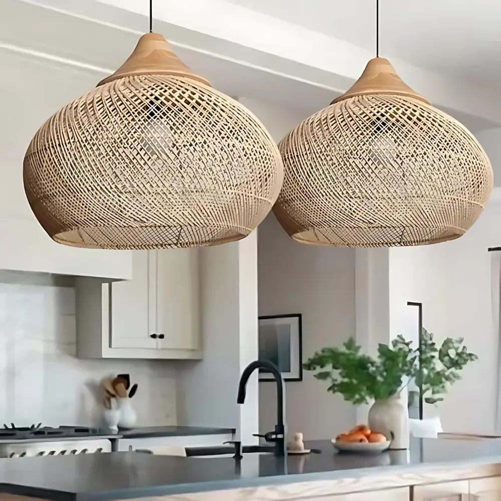 Luma – Handgemaakte rieten design plafondlamp voor een natuurlijke sfeer