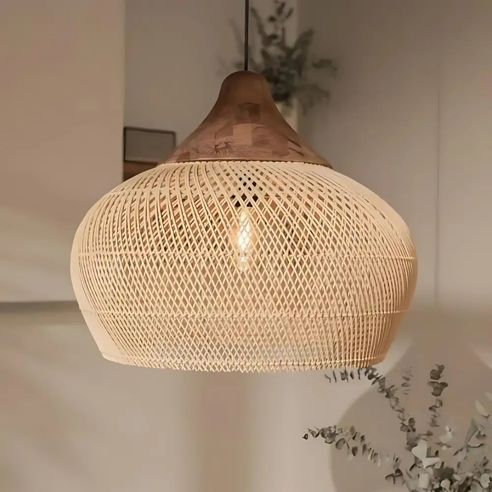 Luma – Handgemaakte rieten design plafondlamp voor een natuurlijke sfeer