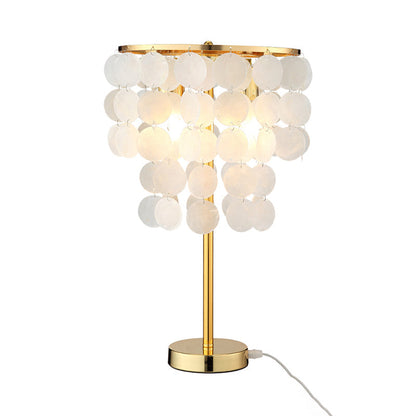 Rustieke LED tafellamp met schelpdesign, sfeervolle design tafellamp voor slaapkamer en woonkamer.