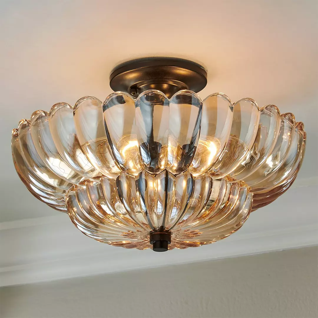 Lumaria – Vintage amber glazen design plafondlamp