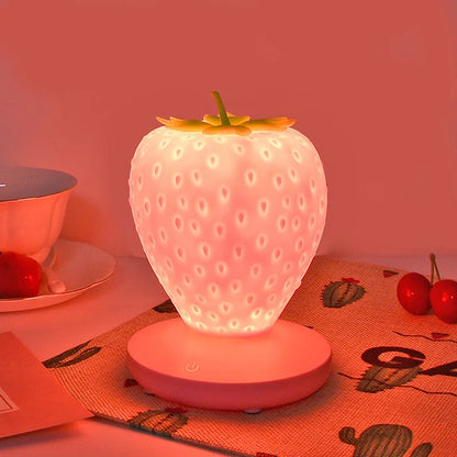 Lumiberry - Draagbare keramische LED tafellamp in Aardbei Design